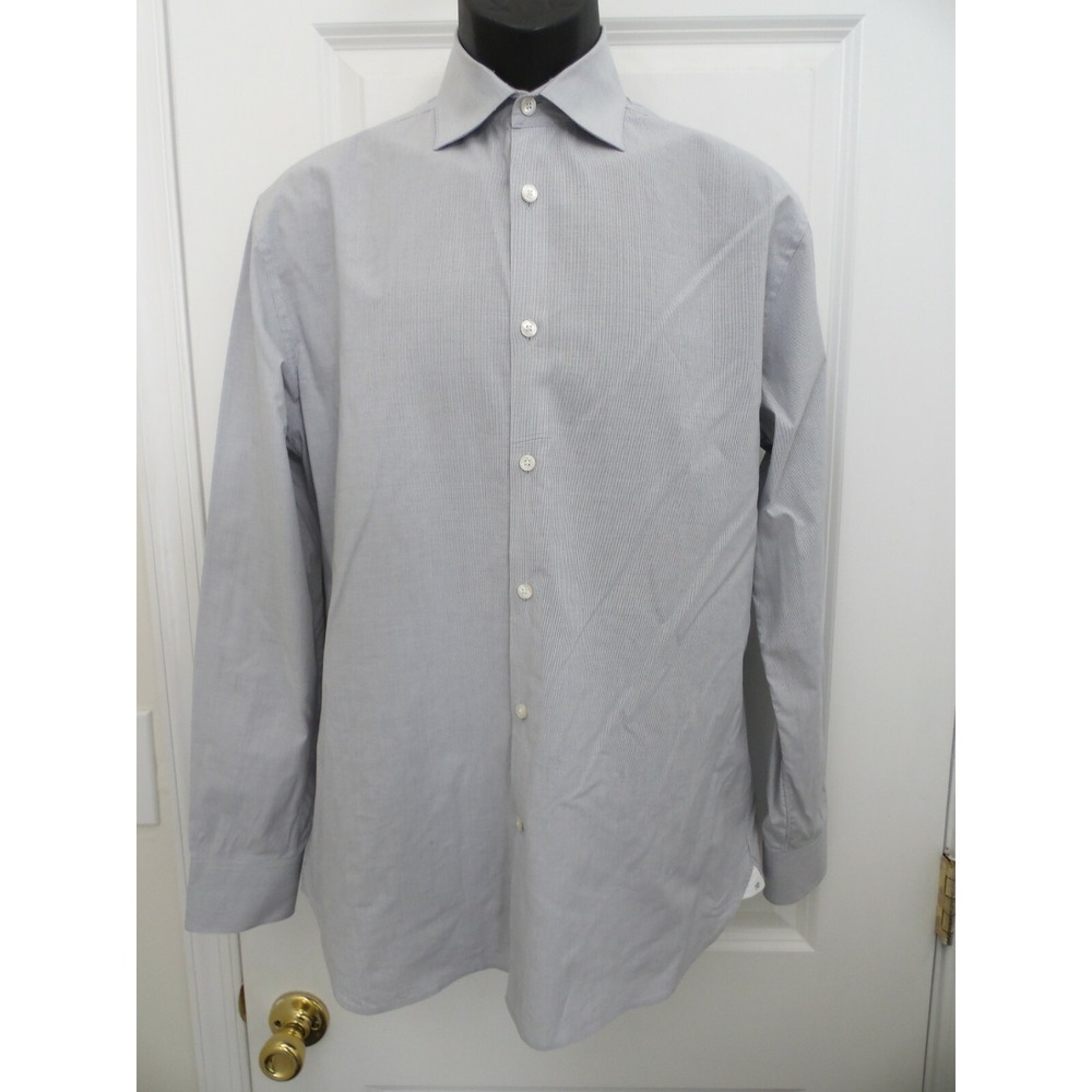 John Varvatos Mens Gray Long Sleeve Casual Slim Fit Button Down Shirt Size 32/33